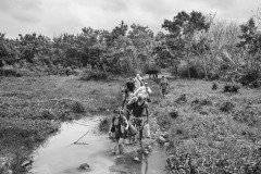 People follow a path to enter Colombia illegally, near Villa del Rosario in North Santander, Colombia, one of the busiest regions for border crossings, on October 9, 2018. Even though Venezuela officially closed its land border with Colombia in February 2020, around 300 clandestine crossing points remained active. In both directions, the illegal border crossing has made epidemiological monitoring impossible, increasing the population's risk of contagion. Without data of people leaving and entering Colombia and people infected by Covid-19, it is hard for international agencies and NGOs to respond to the health crisis.
Since 2018, the photographer has spent months and weeks at several Colombian-Venezuelan borders and along the migration routes that lead to the capital city Bogotà to produce the project Exodus, coming across this group of people who, like others, were entering Colombia. After the crossing, the people gave their the consent to publish the photograph. People follow a path to enter Colombia illegally, near Villa del Rosario in North Santander, Colombia, one of the busiest regions for border crossings, on October 9, 2018. Even though Venezuela officially closed its land border with Colombia in February 2020, around 300 clandestine crossing points remained active. In both directions, the illegal border crossing has made epidemiological monitoring impossible, increasing the population's risk of contagion. Without data of people leaving and entering Colombia and people infected by Covid-19, it is hard for international agencies and NGOs to respond to the health crisis.
Since 2018, the photographer has spent months and weeks at several Colombian-Venezuelan borders and along the migration routes that lead to the capital city Bogotà to produce the project Exodus, coming across this group of people who, like others, were entering Colombia. After the crossing, the people gave their the consent to publish the photograph.
