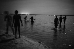 People fish prawns in the lagoon of Camarones, La Guajira.